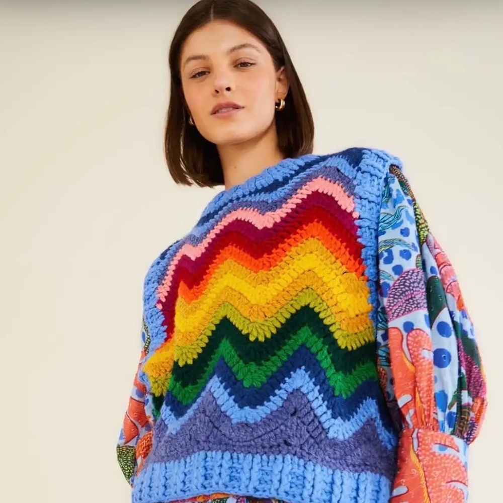 Farm Rio rainbow waves vest